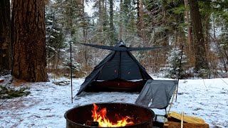 Winter Tent Camping In Snow [upl. by Kara482]