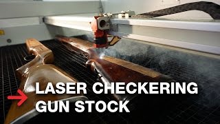 Laser Checkering Gun Stock  Laser engraving rifles [upl. by Tally]