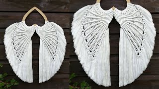 DIY ALAS de ANGEL en MACRAME paso a paso  DIY Macrame Angel Wings wall hanging Tutorial [upl. by Eggett]