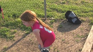 SOFTBALL OLIVIA VOMITS TWICE REFUSES TO LEAVE THE GAME [upl. by Hazmah969]