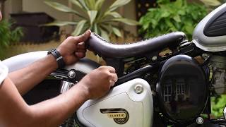 Rajputana Custom Seat Installation  Royal Enfield [upl. by Eelirrem486]