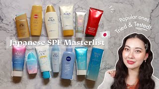 Japanese Sunscreen Review ☀️ Most popular JSPFs tried and tested [upl. by Rehptsirhc]