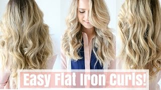 How to Easy Flat Iron Curls No Twisting [upl. by Litt85]