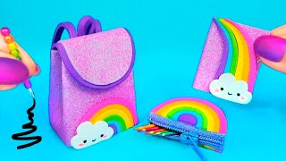 DIY MINI ÚTILES ESCOLARES ARCOIRIS que SÍ FUNCIONAN [upl. by Zile944]