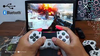 Cara Menghubungkan Controller DualShock 4 PS4 ke Komputer PC [upl. by Anial]