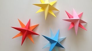 How to make Simple 3D Paper Stars Christmas DIY origami [upl. by Ronnoc]