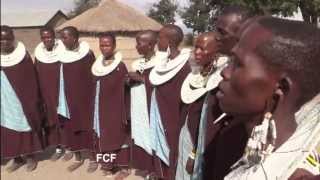 A Tanzanian Maasai tribes singing and jumping dance in their boma [upl. by Aicercal551]