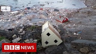 Norway landslide Buildings swept away in Alta disaster  BBC News [upl. by Anes]