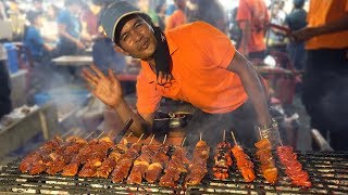 NIGHT MARKET FOOD in Manila Philippines BBQ amp BLOOD STEW [upl. by Ordnasil]