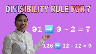 DIVISIBILITY RULE FOR 7 [upl. by Vieva427]