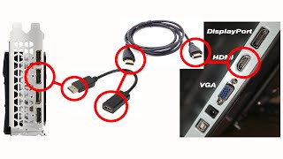 How to connect HDMI Monitor to DisplayPort Graphics Card via Cheap Adapter [upl. by Benoit]