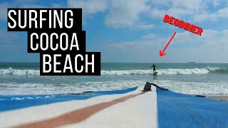 Surfing Cocoa Beach Florida  Great Beach for Beginners [upl. by Siulesoj116]