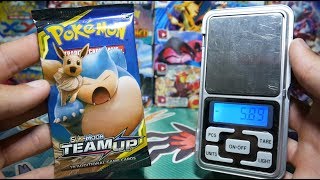 THE BRAND NEW SET Weighing Pokemon Team Up Booster Packs [upl. by Emelia]