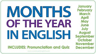 Months in English  Learn English Vocabulary  Basic English  Months Pronunciation amp Quiz [upl. by Merrel]