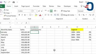 How to calculate Sales Commissions with Excel IFS Function [upl. by Releyks]