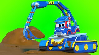 Truck cartoons for kids  The SUPER excavator saves the farm  Super Truck in Car City [upl. by Ayerf]