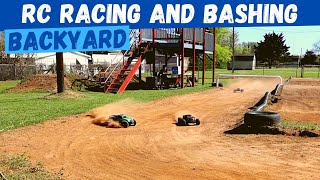 Epic Backyard RC Car Track  Traxxas Maxx and ERevo Racing and Bashing  WRB Racing [upl. by Ramonda]