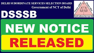 DSSSB New Notice Released  Subham Sen [upl. by Eednak]