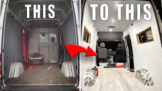 DIY Sprinter Van Conversion  Framing Insulation Wall Panels and Vinyl Floors [upl. by Aynahs]