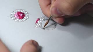 How to Design Jewellery the Traditional Way Using Gouache [upl. by Eimaraj]