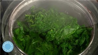 Blanching and Draining Spinach  Martha Stewarts Cooking School  Martha Stewart [upl. by Mireielle289]