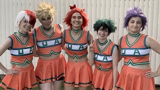 BNHA Boys Do a Cheer My Hero Academia Cosplay Skit [upl. by Dnalor]