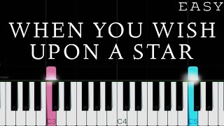 Pinocchio Disney  When You Wish Upon A Star  EASY Piano Tutorial [upl. by Lenoj600]