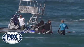 SHARK ATTACK Pro Surfer Mick Fanning encounters shark in South Africa [upl. by Analim]