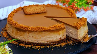 How to make a PERFECT baked LOTUS BISCOFF Cheesecake 🍰 [upl. by Krueger838]