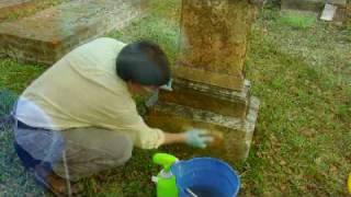 How to Clean a Stone Grave Marker [upl. by Irb14]