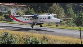 Landings and Takeoffs at Lukla Airport 2800m  New High definition footage [upl. by Ahsakat]