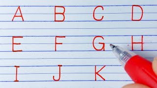 How to write English Capital letters abcd  Alphabet abcd  Handwriting practice A to Z  Red Pen [upl. by Aliber]