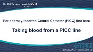 Taking blood from a PICC line [upl. by Aihtnic]