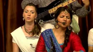 Vrajavadhus Kirtan Team Performing at ISKCON Vrindavan 40th Anniversary  Chanting of Mahamantra [upl. by Fortunia272]