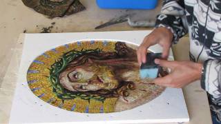 How an artistic mosaic is madeRealizzazione di un mosaico artistico [upl. by Hannavas]