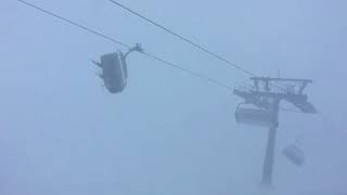 Schrecksekunde im Sessellift Montafon Vorarlberg Sturm quotBurglindequot [upl. by Ojela]