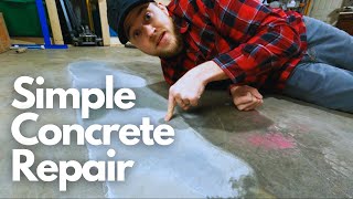 Repair Cracked and Broken Concrete Easy DIY  Garage Floor [upl. by Nyloc986]